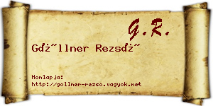 Göllner Rezső névjegykártya